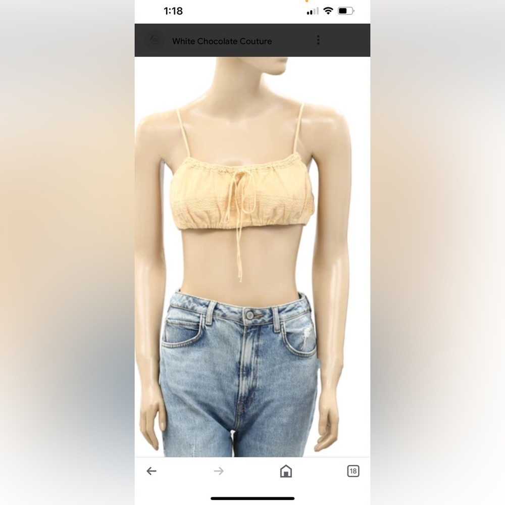 Free people-S -tan-endless summer lace crop bralette top. Square neckline.